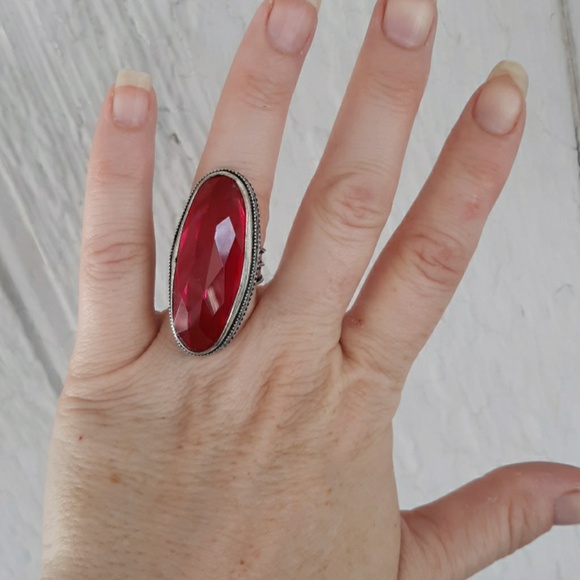 New Pink Topaz 925 Silver Statement Ring. - Picture 5 of 8